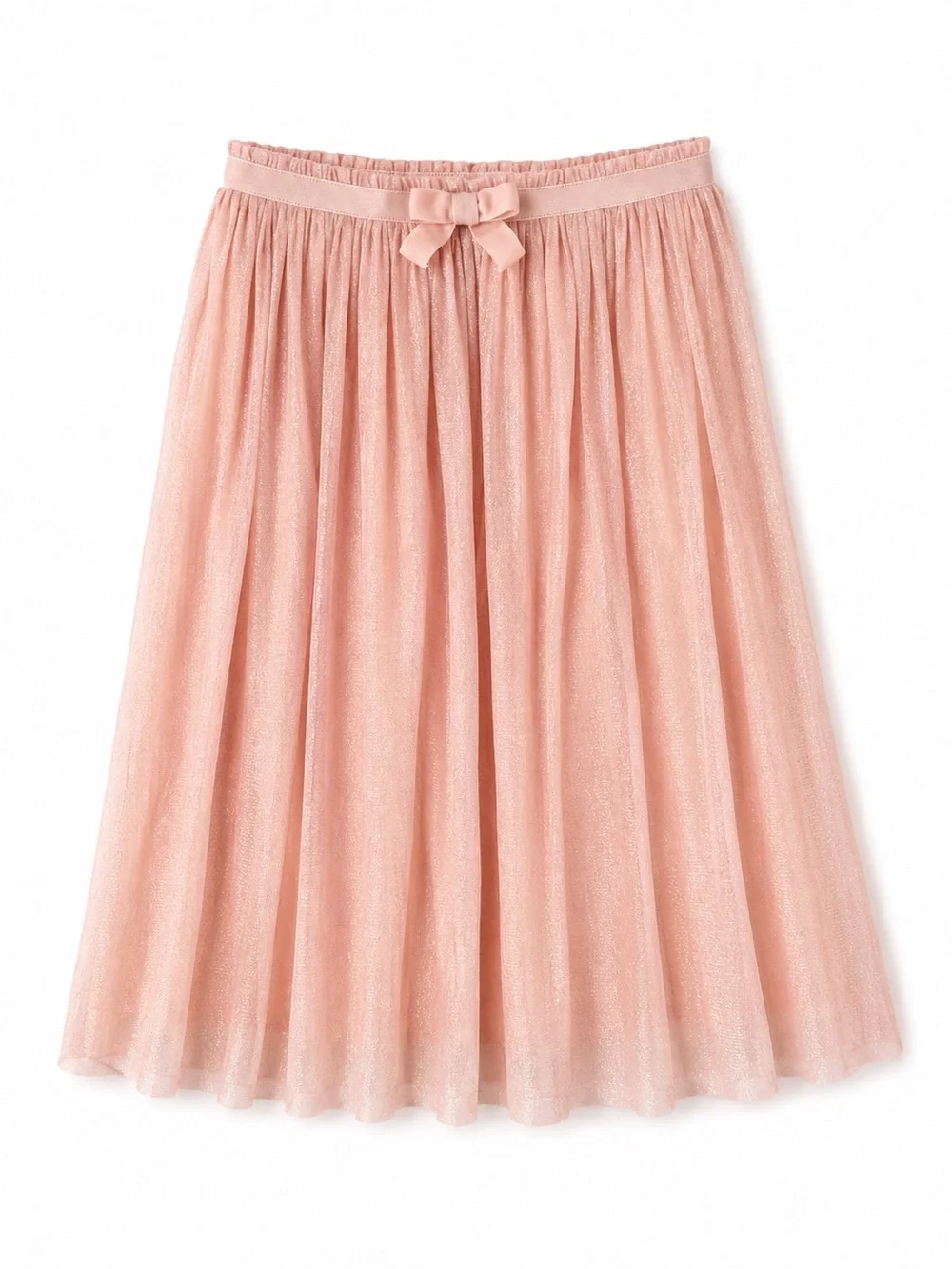 Cherokee Girls Pink Sparkle Tulle Midi Skirt Bow Size 6-8